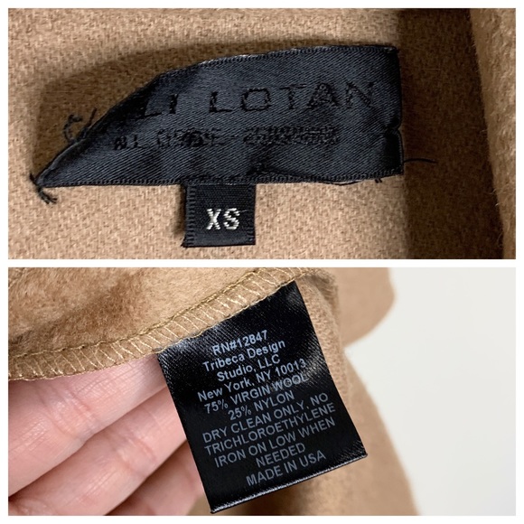 Nili Lotan Laight Wool Blend Duster Coat (Sz XS) Shawl Collar Tan Camel - Picture 16 of 16